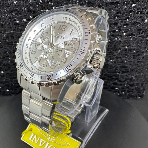 Men's (NWT) Silver Face with Glow in the Dark Sticks into a Silver Bracelet - Picture 3 of 4